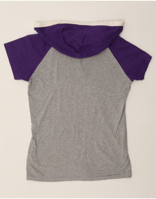 Nike T-shirt graphique à capuche pour femme UK 12/14 Gris moyen Colourblock