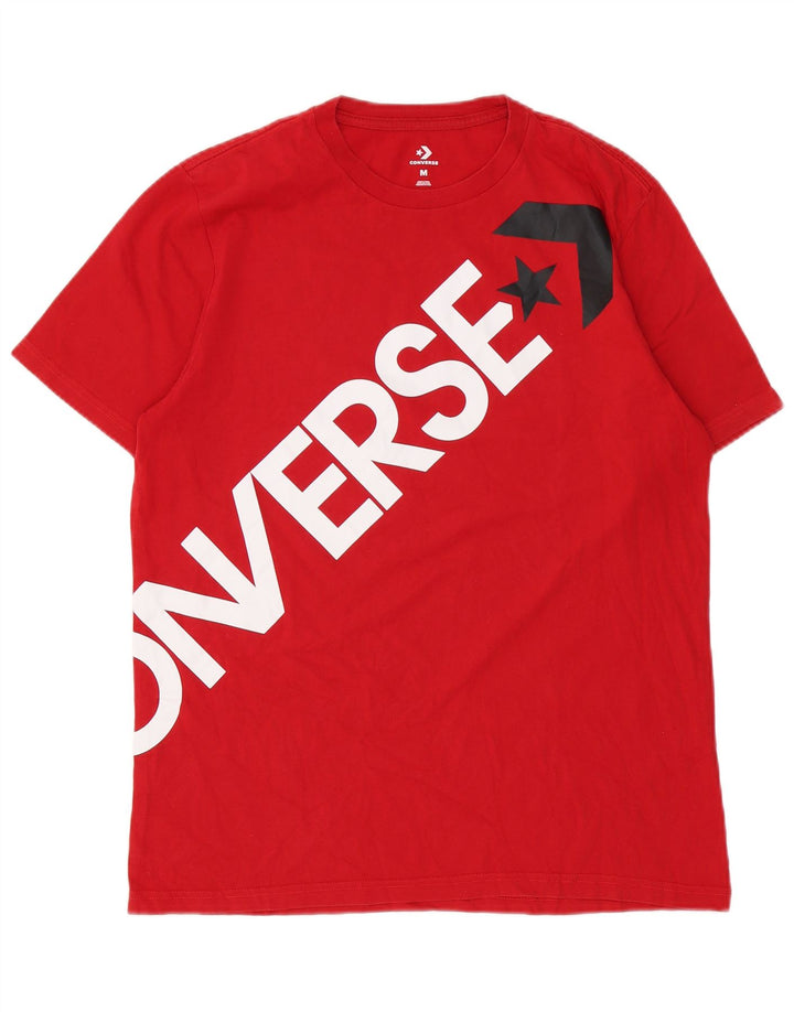 Converse T-Shirt Graphique Homme Rouge Moyen Coton