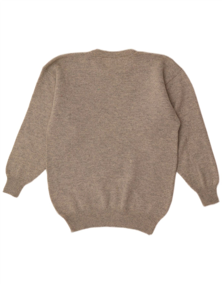 Shetland Jeneros Pull col rond homme gris moyen géométrique