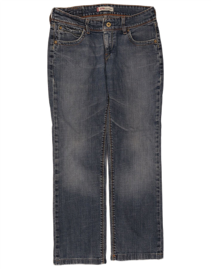 LEVI'S Womens 570 Straight Jeans W31 L28 Blue Cotton