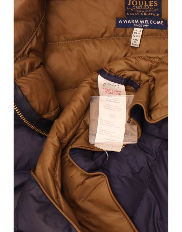 Joules Veste matelassée pour femme UK 18 XL Bleu marine Polyamide