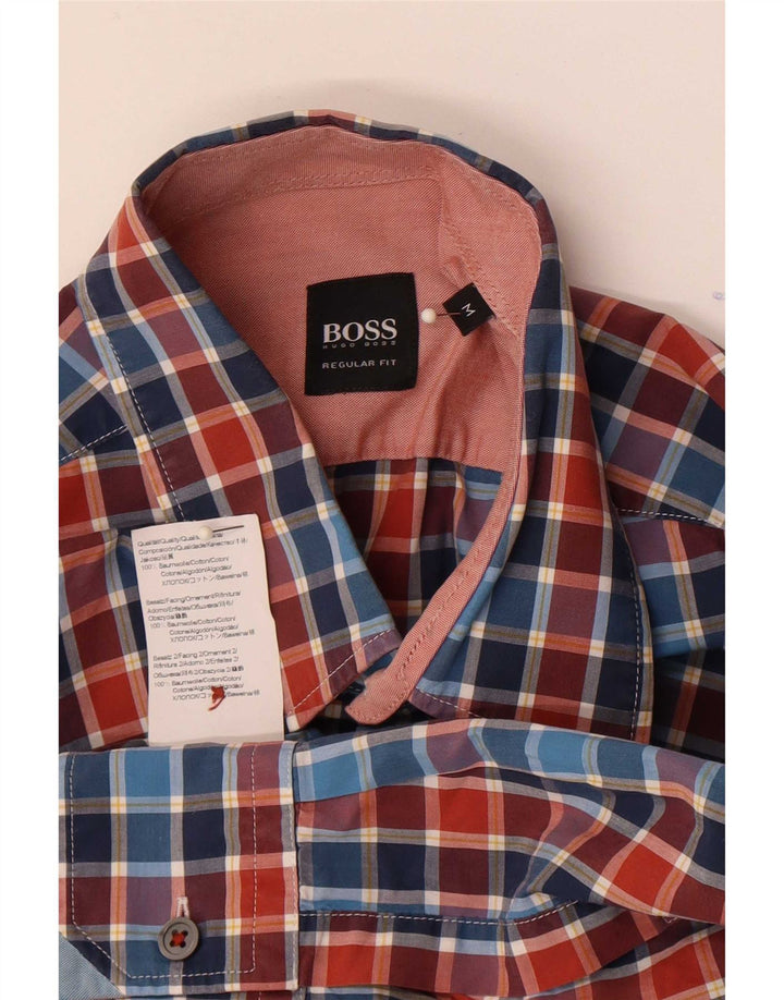 Hugo Boss Chemise Regular Fit en coton à carreaux bleu moyen