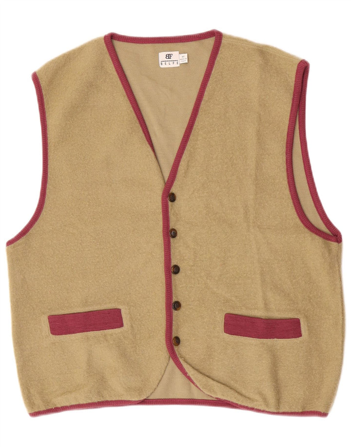 Belfe Gilet homme en laine color block kaki moyen