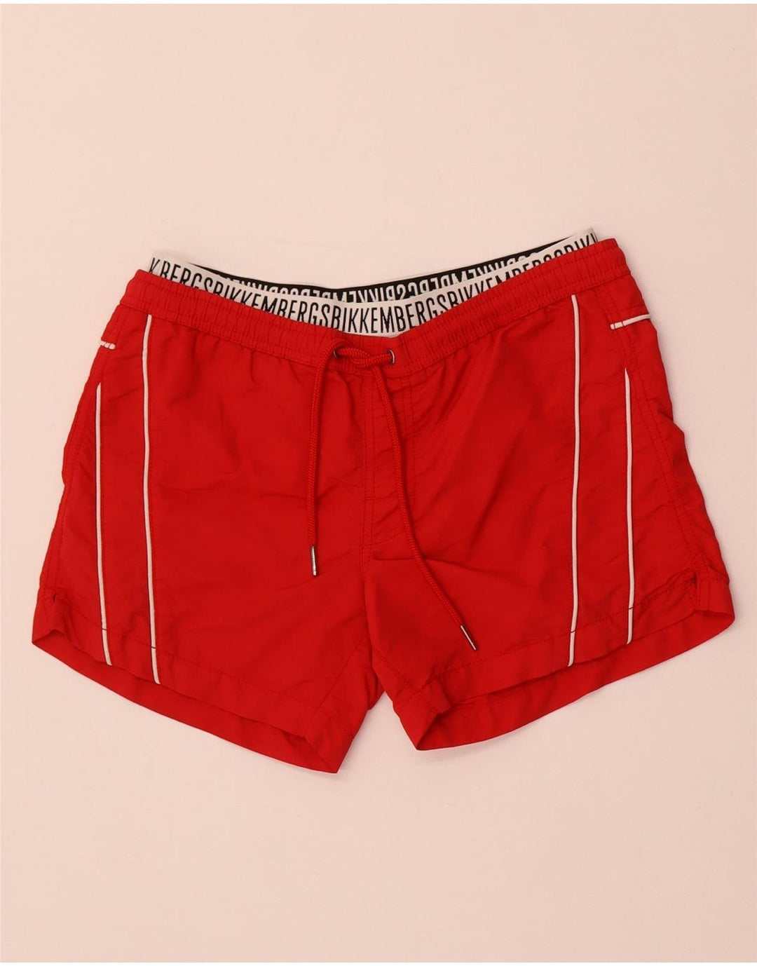 Bikkembergs Short de Bain Graphic Homme Rouge Moyen Polyamide