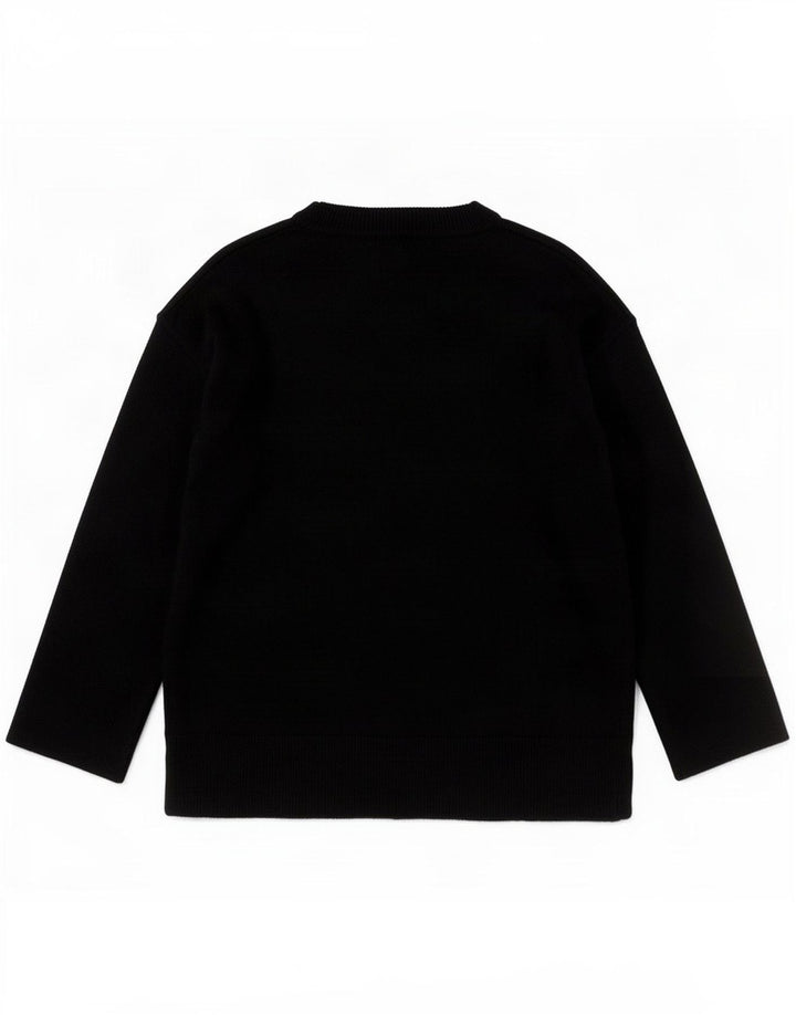 Massimo Dutti Pull col V pour femme UK 10 Petite laine noire