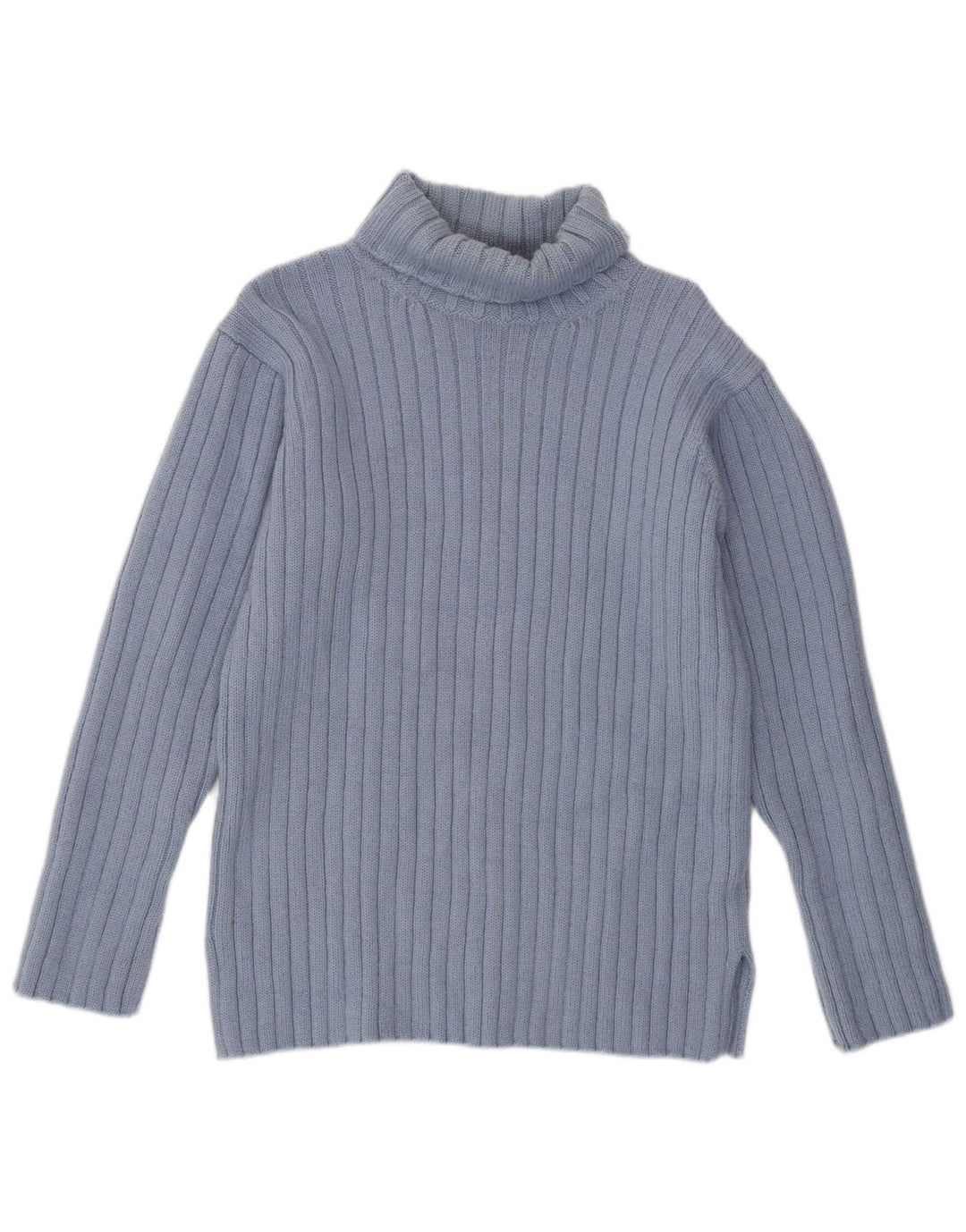 JIGSAW Pull Col Roulé Femme UK 14 Laine Bleu Moyen