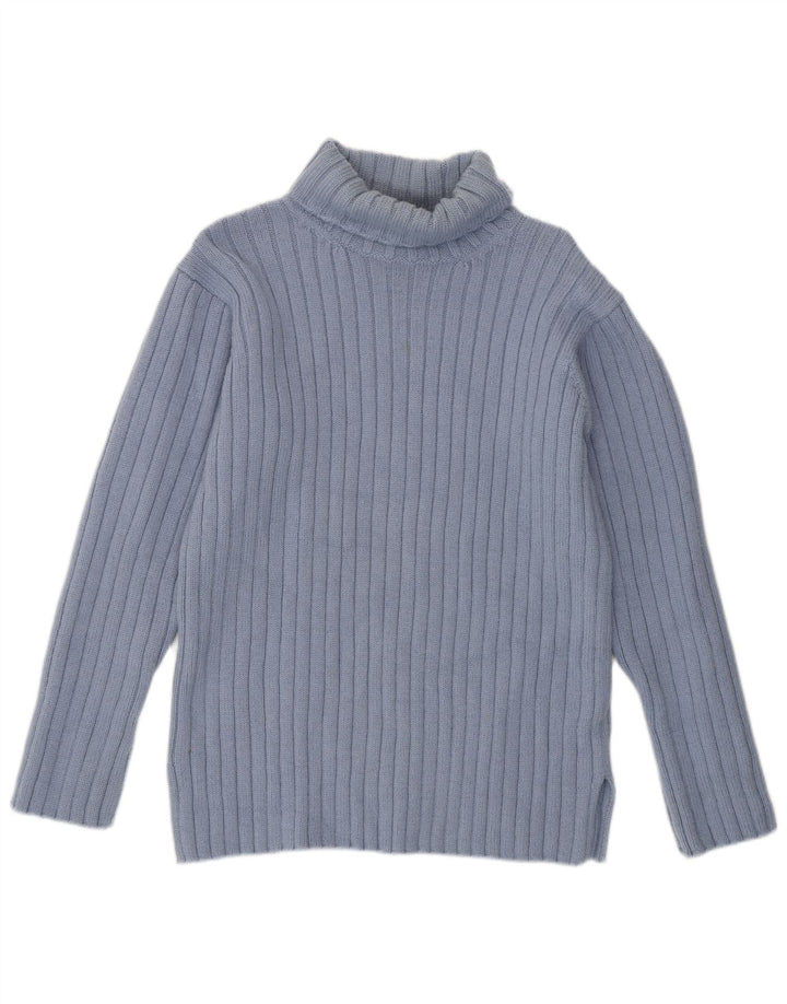 JIGSAW Pull Col Roulé Femme UK 14 Laine Bleu Moyen