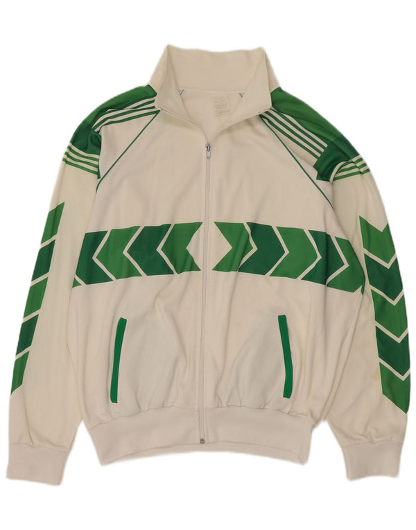 vintage Mens Survêtement Top Veste 2XL Blanc Colourblock Nylon