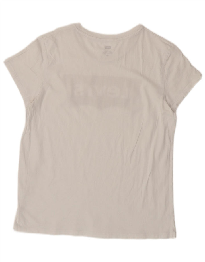 LEVI'S T-shirt graphique pour femme UK 16 Large Blanc