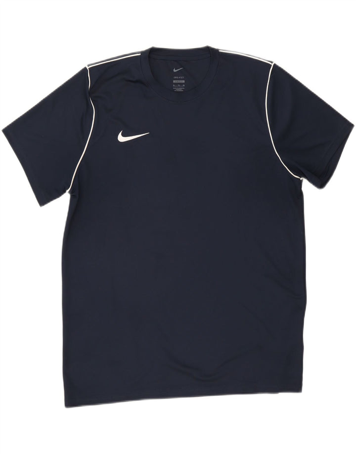 Nike Hommes Dri Fit Slim Fit T-Shirt Haut XL Bleu Marine Polyester