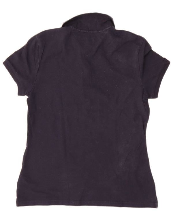 Tommy Hilfiger Womens Slim Fit Polo Shirt UK 16 Large Navy Blue Cotton