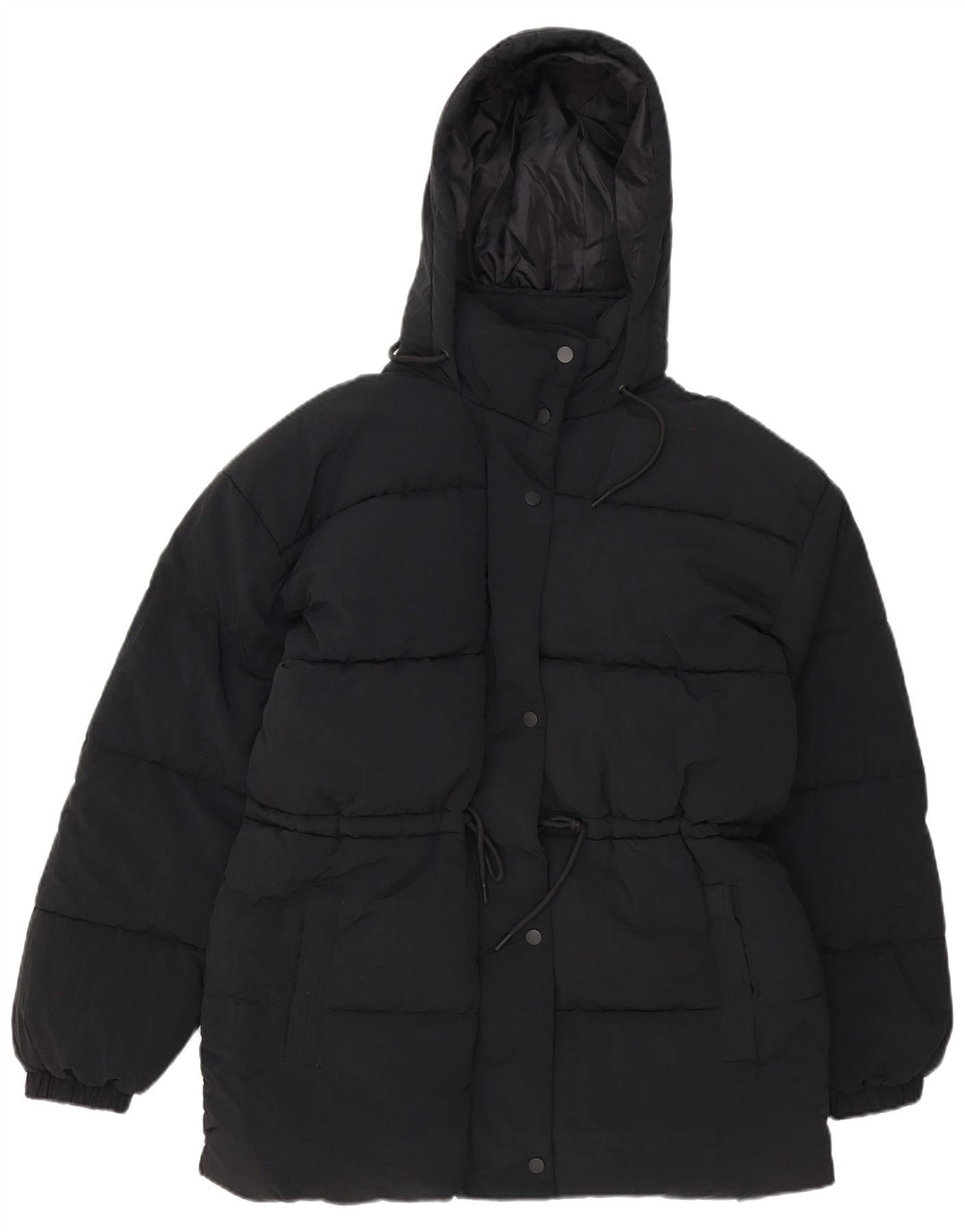 Topshop Veste matelassée surdimensionnée à capuche pour femme UK 8 Small Noir Polyester