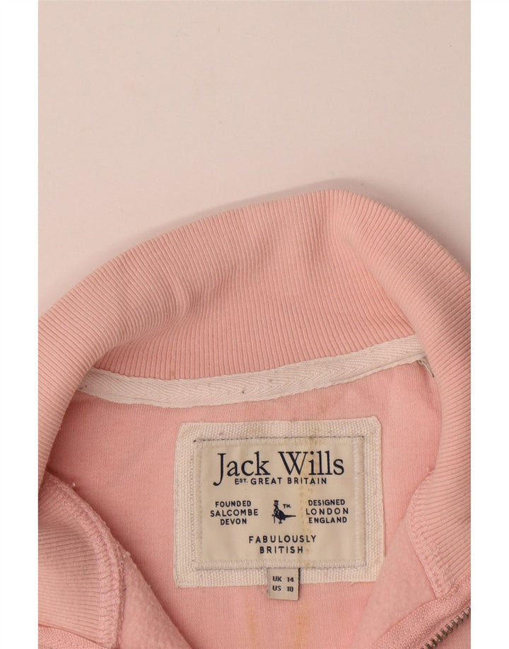 Jack Wills Sweat-shirt graphique surdimensionné pour femme UK 14 Large Rose