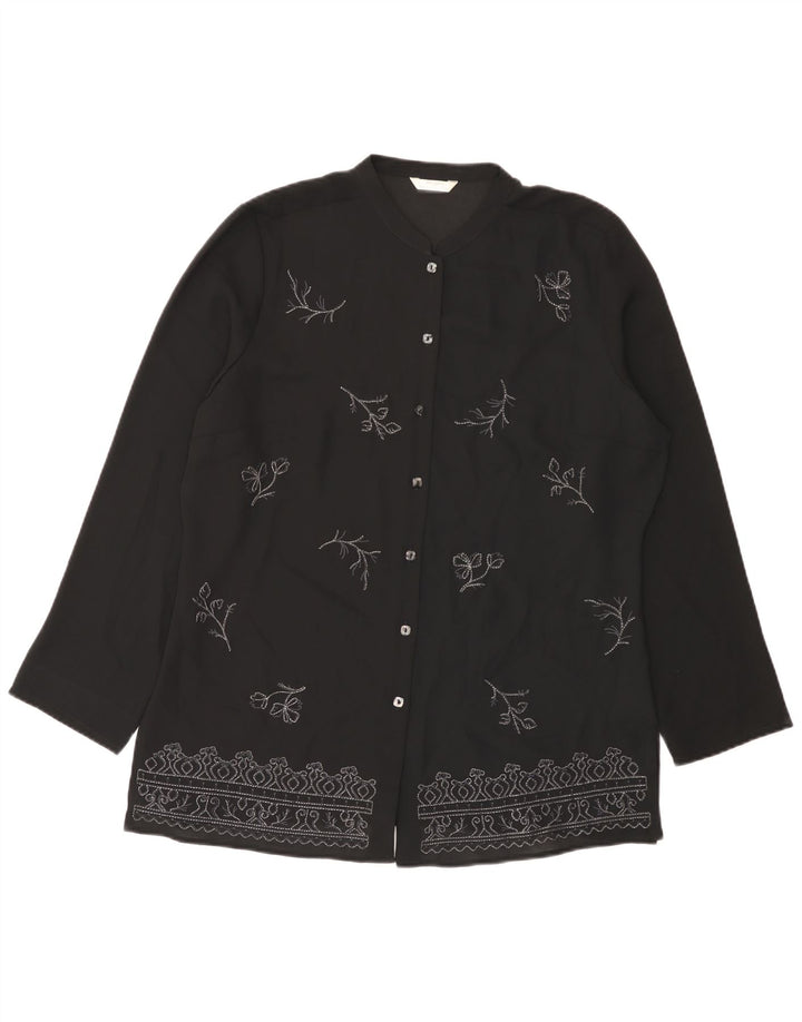 Marks & Spencer Chemisier pour femme UK 14 Large Noir Floral