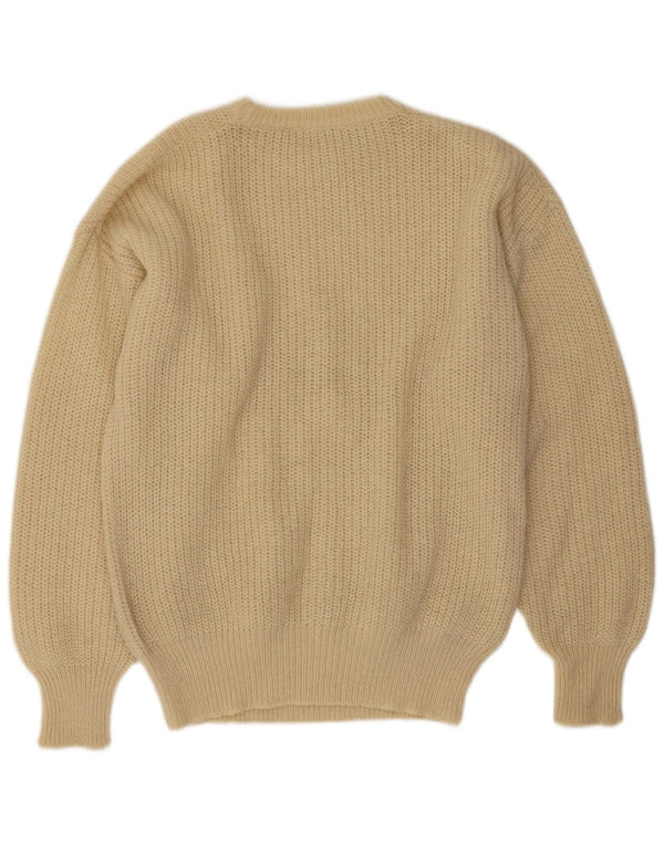 Paolo Di Quinto Pull à col rond pour homme IT 52 Large laine beige