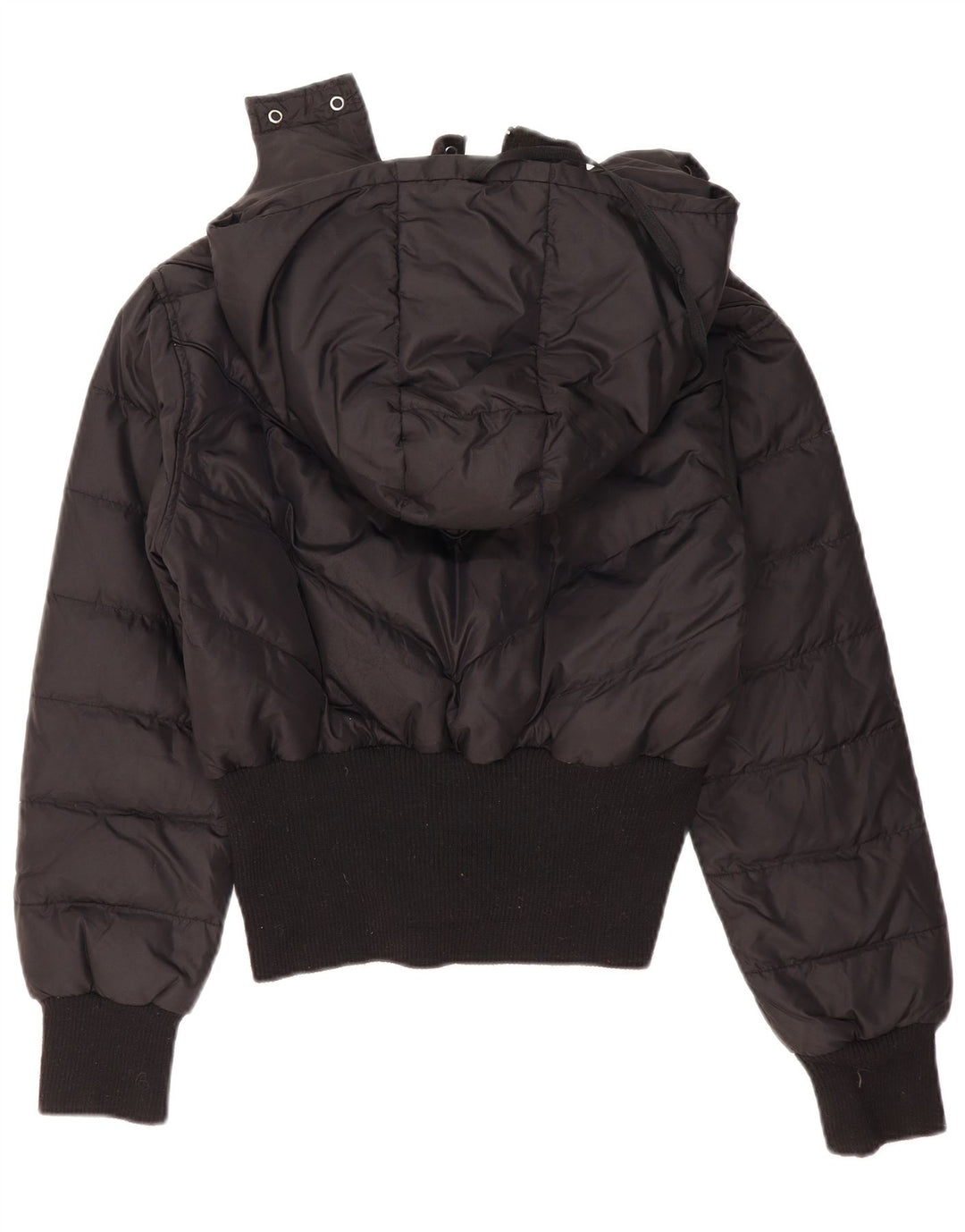 GUESS Veste matelassée à capuche pour femme UK 16 Large Noir Polyamide