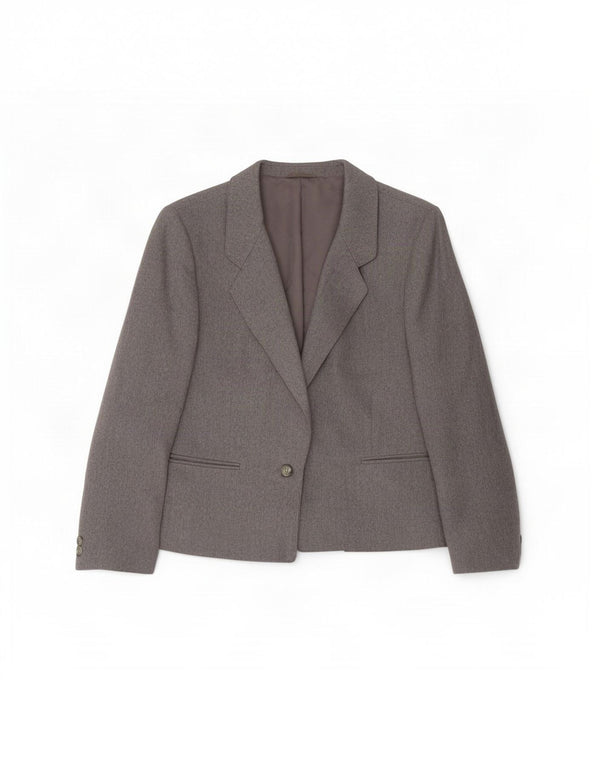 St Michael Veste Blazer 1 Bouton Femme UK 14 Grande Laine Grise