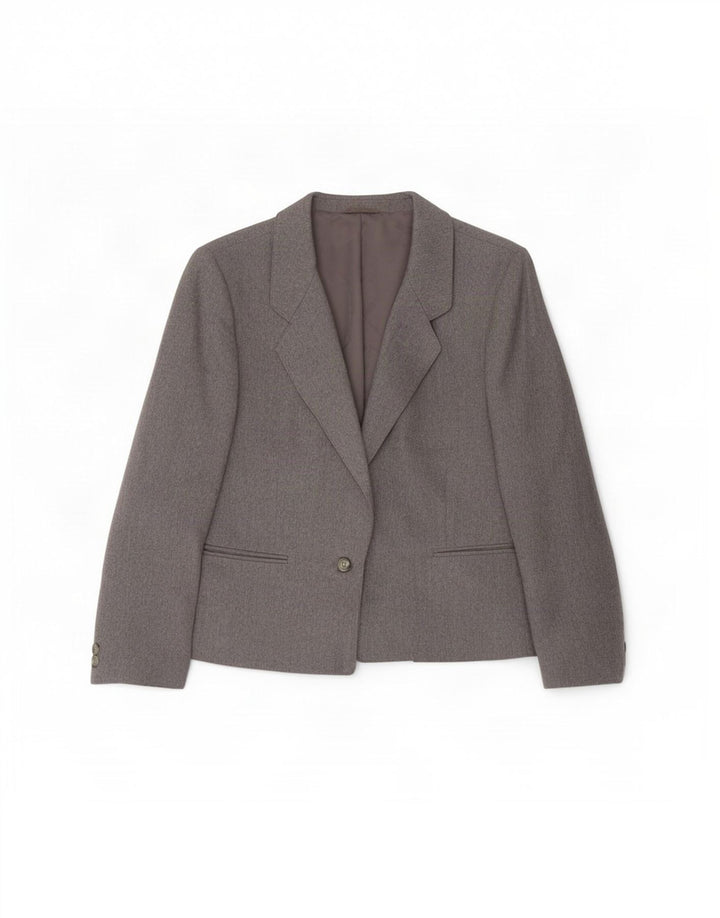 St Michael Veste Blazer 1 Bouton Femme UK 14 Grande Laine Grise