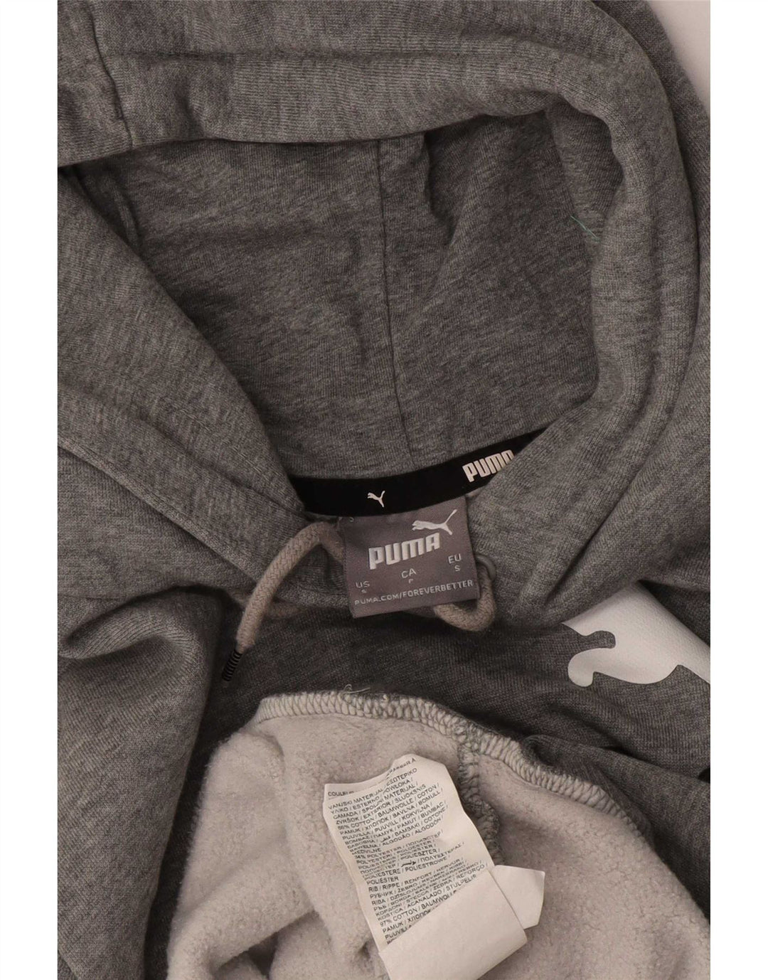 Puma Pull à capuche graphique homme petit gris coton
