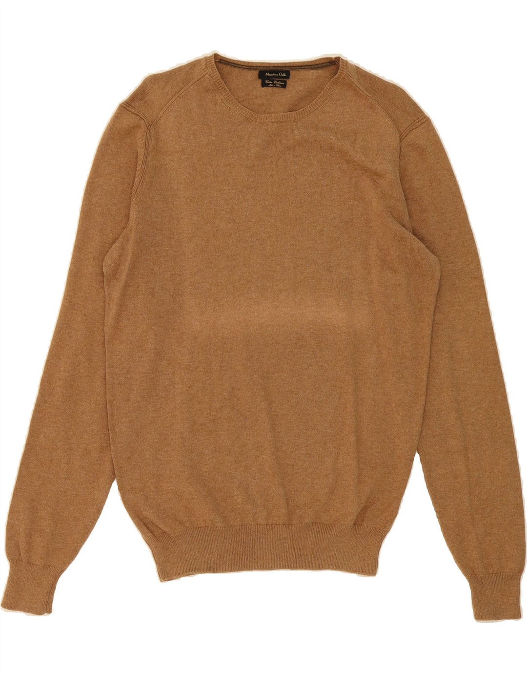 MASSIMO DUTTI Mens Crew Neck Jumper Sweater Medium Brown Cotton Vintage Massimo Dutti and Second-Hand Massimo Dutti from Messina Hembry 