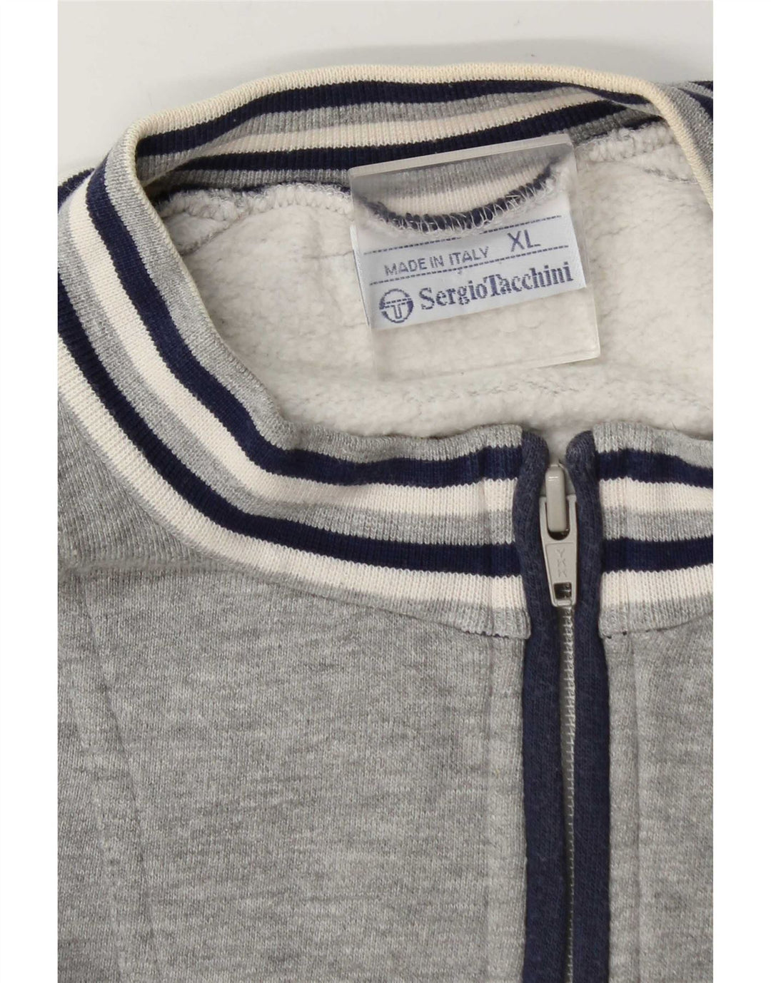 Sergio Tacchini Sweat-shirt à col zippé pour homme XL Gris Colorblock
