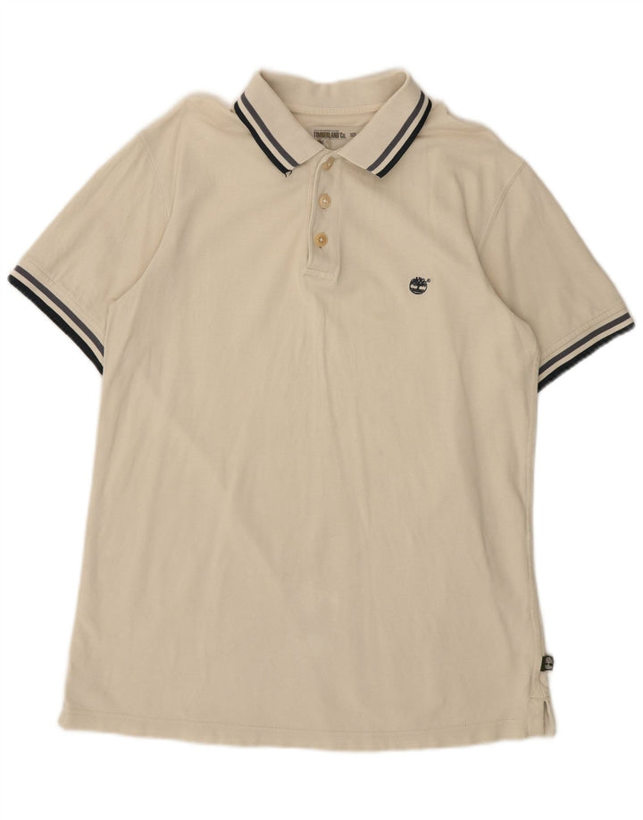 Timberland Polo Regular Fit Homme Blanc Cassé Coton