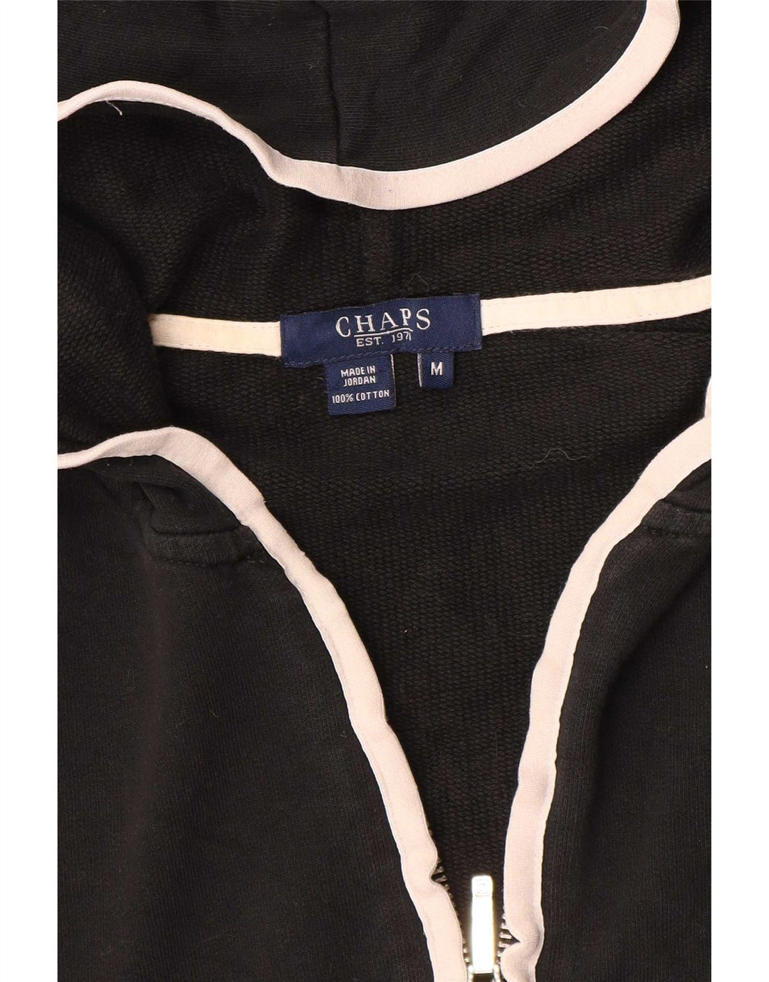 Chaps Pull à capuche zippé pour femme UK 44 Noir moyen