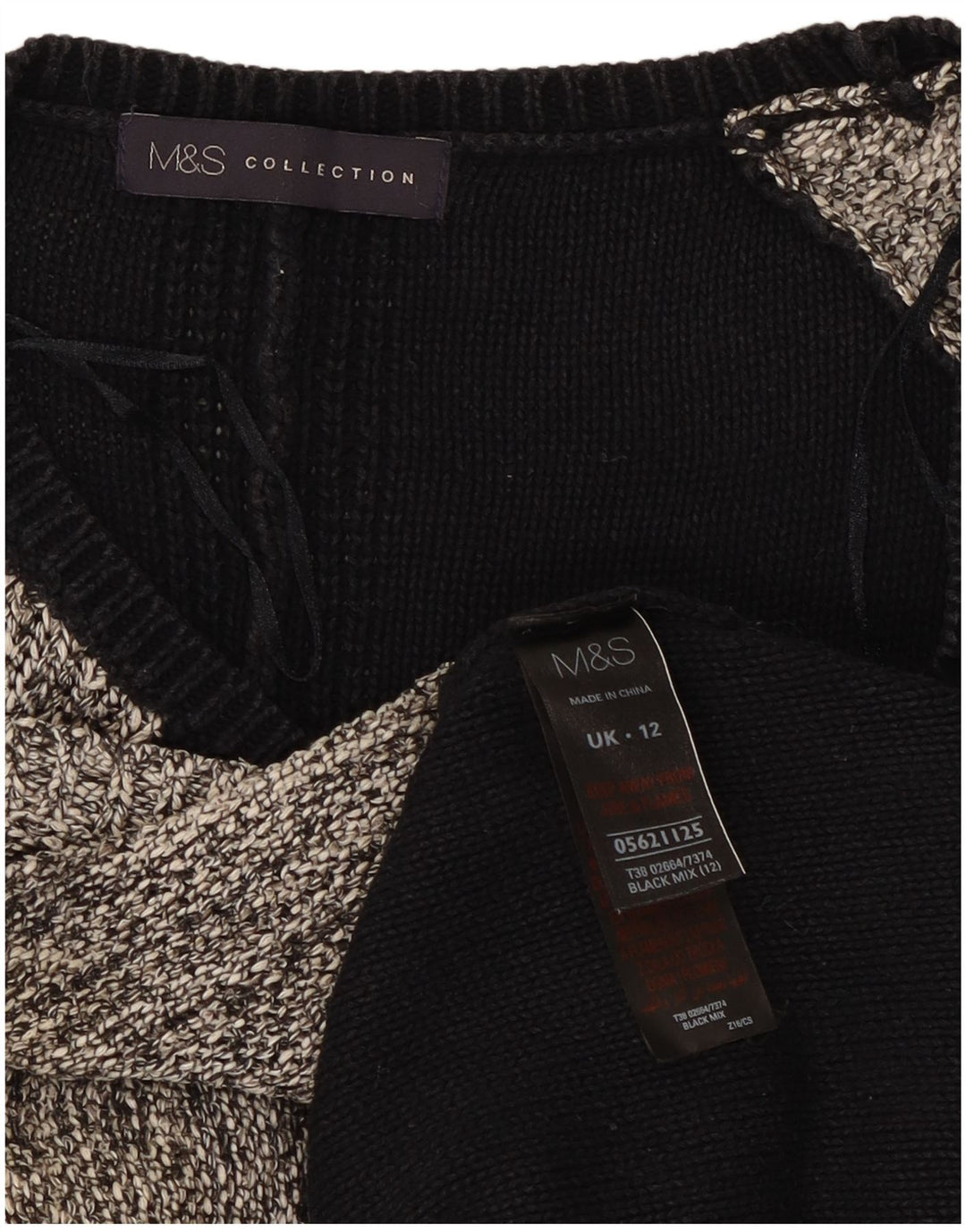 Marks & Spencer Pull col bateau pour femme UK 12 Medium Noir