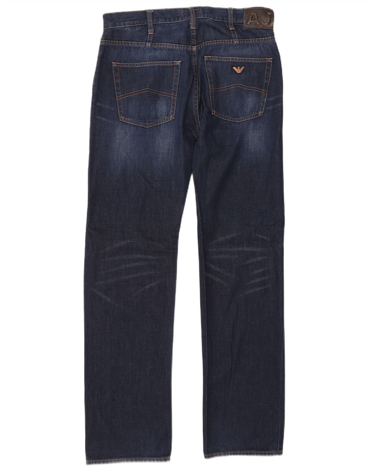 ARMANI Jean droit homme W32 L32 bleu marine coton