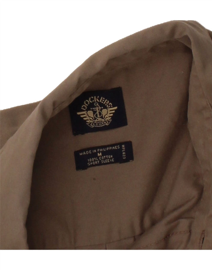 DOCKERS Mens Short Sleeve Shirt Medium Brown Cotton Vintage Dockers and Second-Hand Dockers from Messina Hembry 