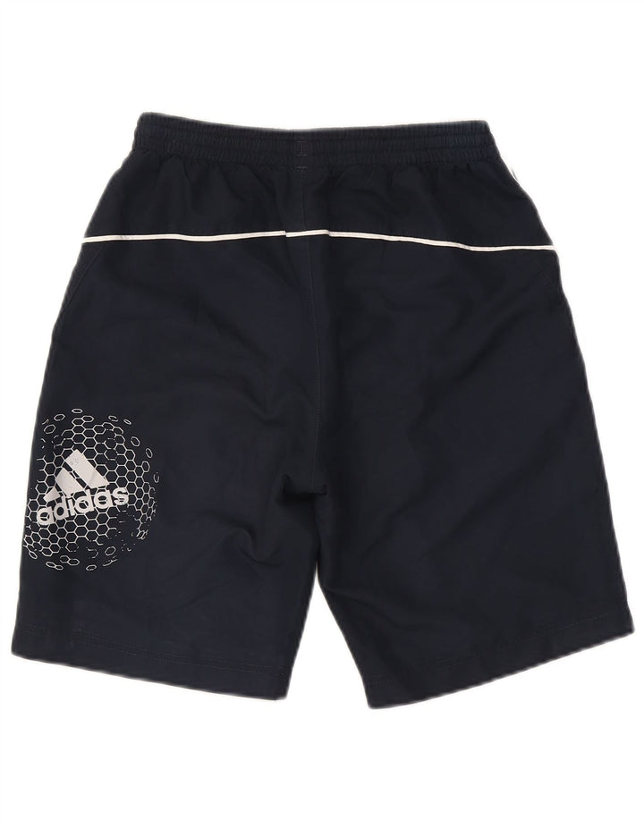 ADIDAS Boys Graphic Sport Shorts 15-16 Years  Navy Blue Polyester