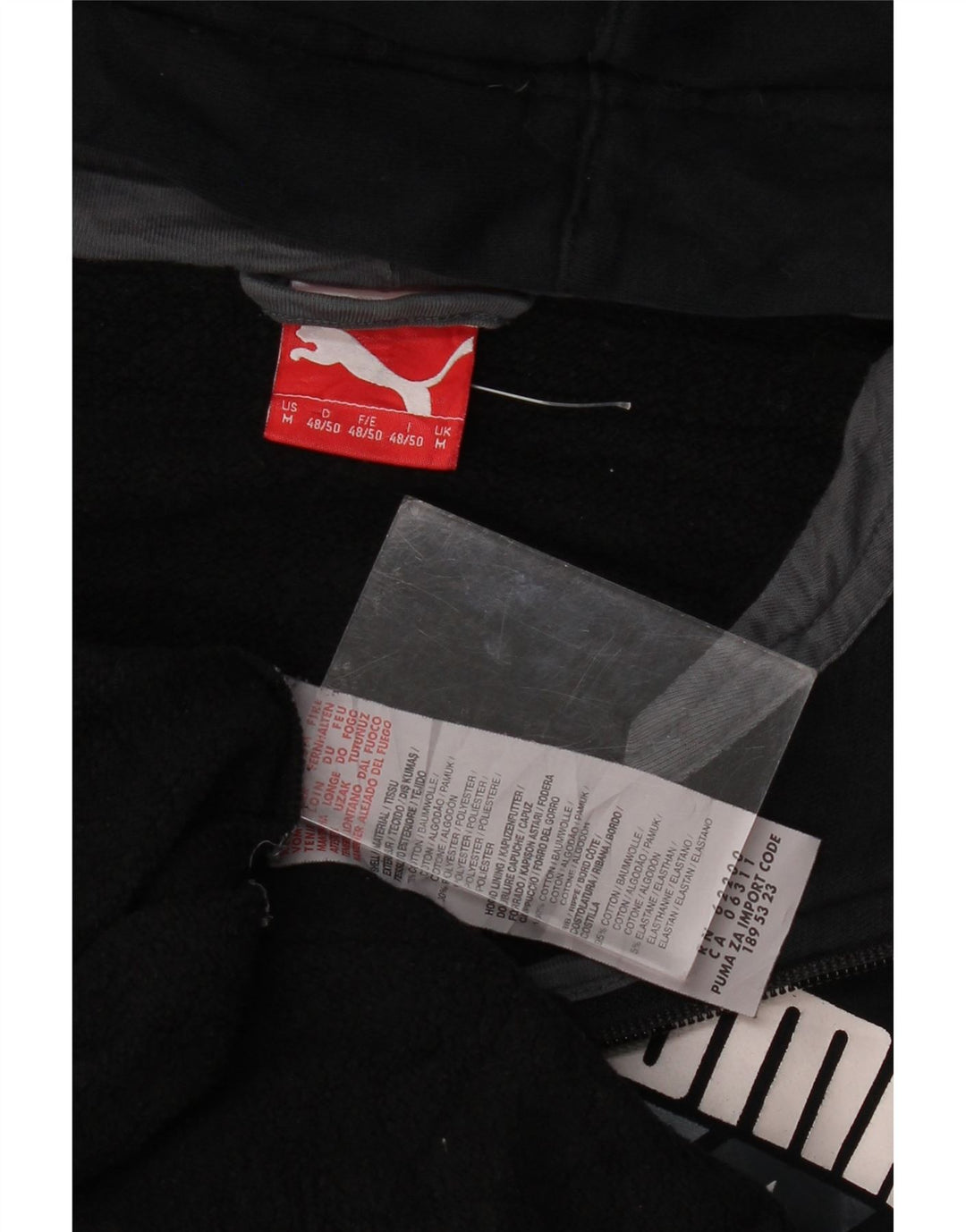 Puma Sweat à Capuche Graphic Zip Homme Noir Moyen Coton