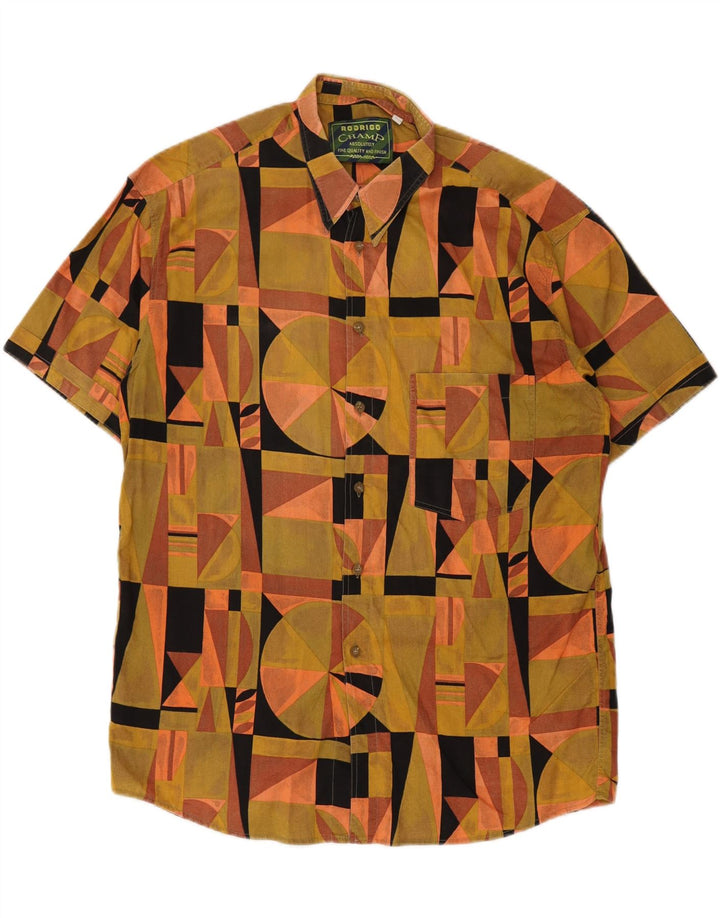 RODRIGO Chemise à Manches Courtes Homme Taille 41/42 Grand Géométrique Multicolore