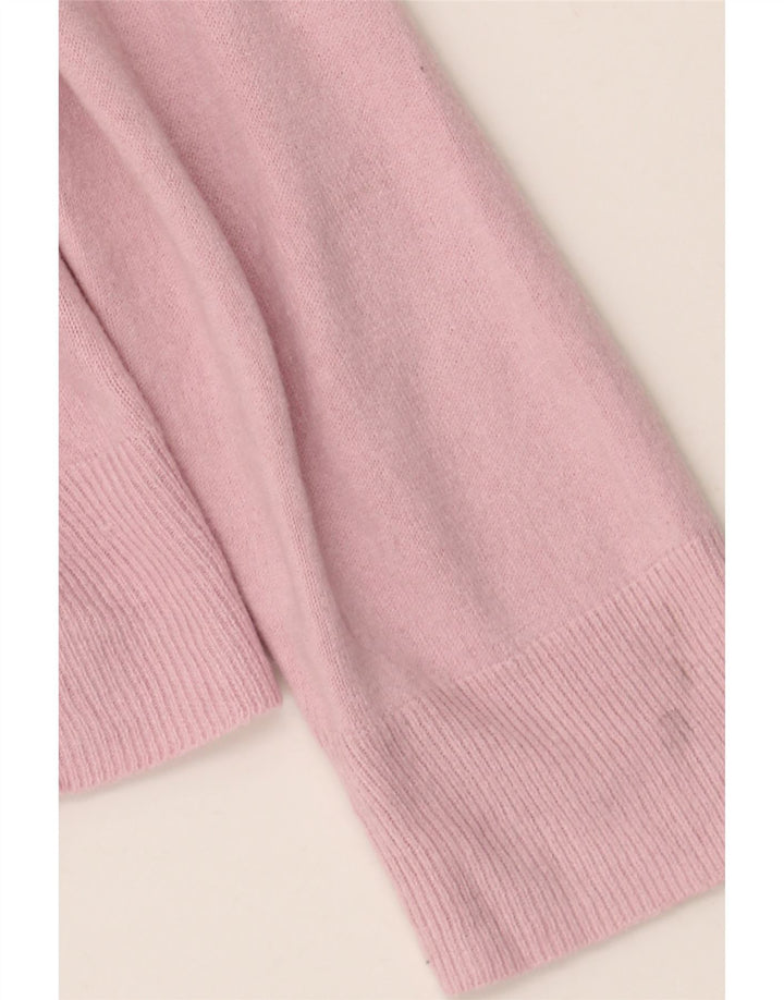 MARKS & SPENCER Womens Crop Open Cardigan Sweater UK 14 Medium Pink