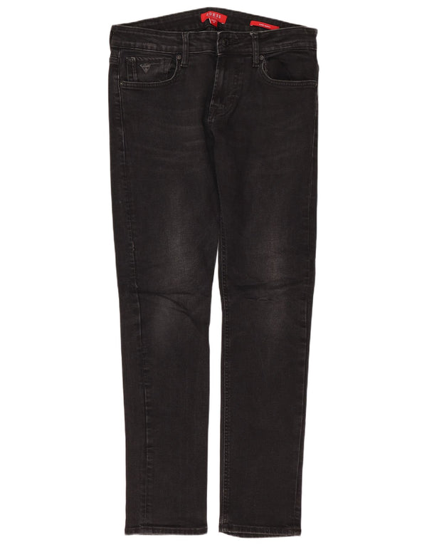 Guess Mens Super Skinny Jeans W31 L30 Black Cotton