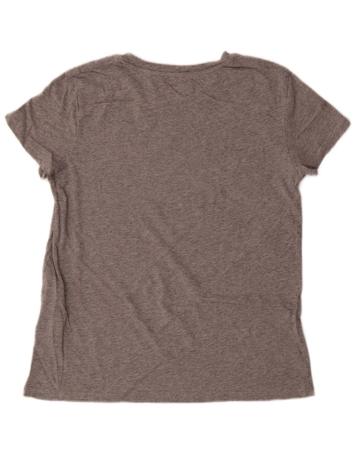 Levi's T-Shirt Graphique Femme UK 14 Gris Moyen Moucheté Coton