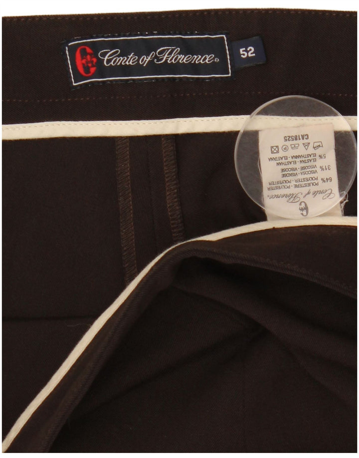 CONTE OF FLORENCE Pantalon décontracté droit pour femme IT 52 2XL W36 L28 Marron