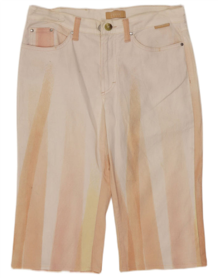 Gianfranco Ferre Bermuda Denim Femme W28 Blanc Moyen Colorblock