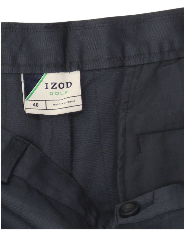 Izod Short Chino de Golf Homme W40 XL Bleu Marine à Carreaux Polyester