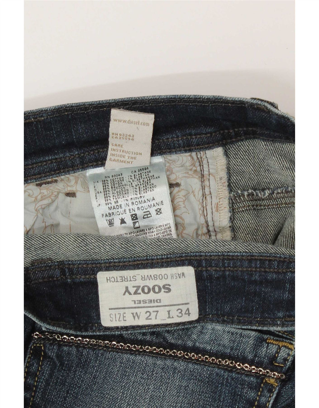 Diesel Jean Bootcut Soozy Femme W27 L30 Bleu Coton