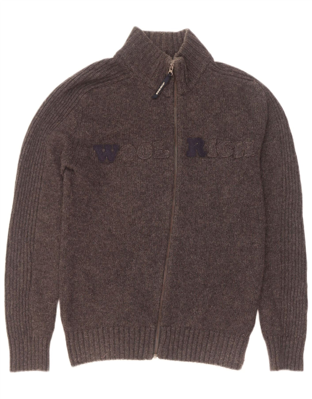 Woolrich Cardigan Graphique Pull Homme Grand Gris