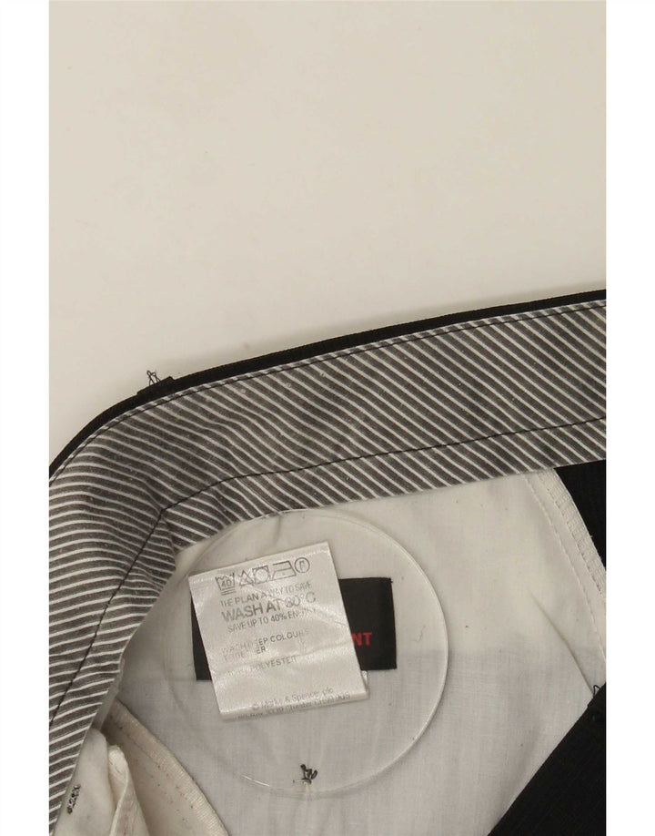 Marks & Spencer Pantalon de Costume Droit Homme W40 L33 Noir Polyester