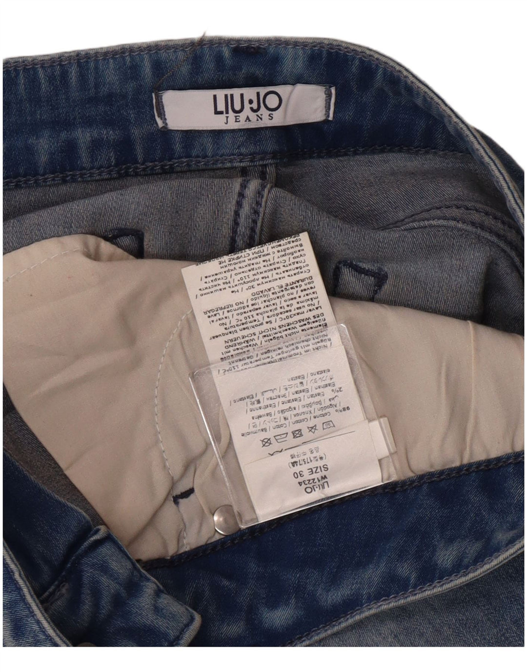 Liu Jo Jean slim délavé à l'acide pour femme W30 L25 Bleu coton