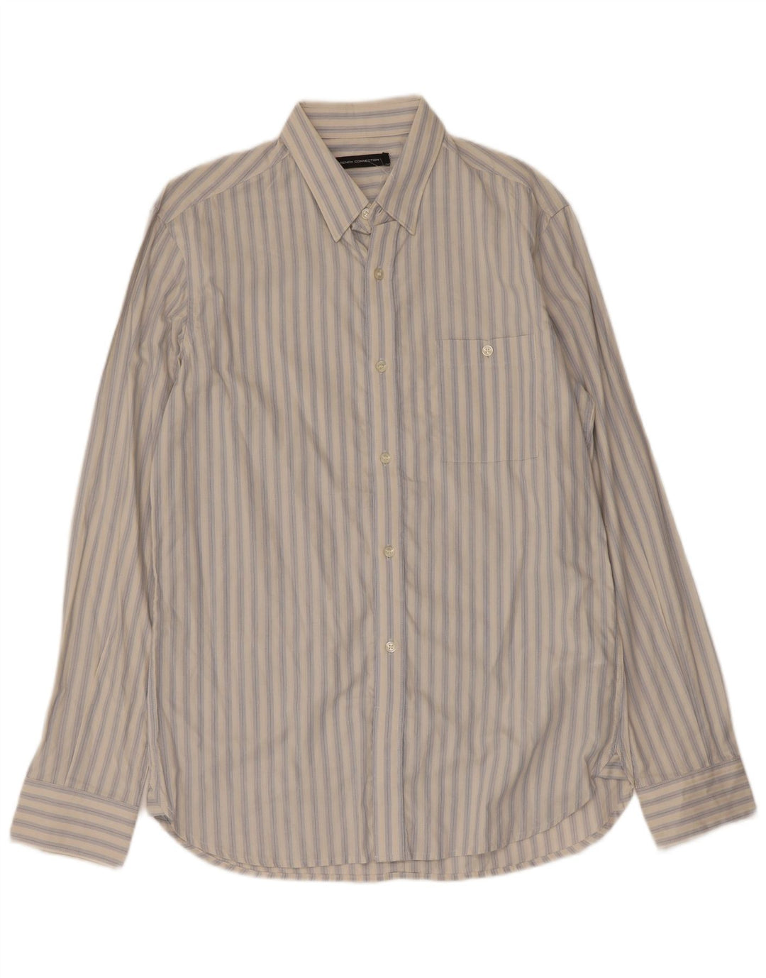 French Connection Chemise Homme Coton Rayé Blanc Moyen