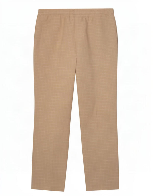 Marks & Spencer Pantalon décontracté pour femme UK 16 Large W36 L29 Beige à carreaux