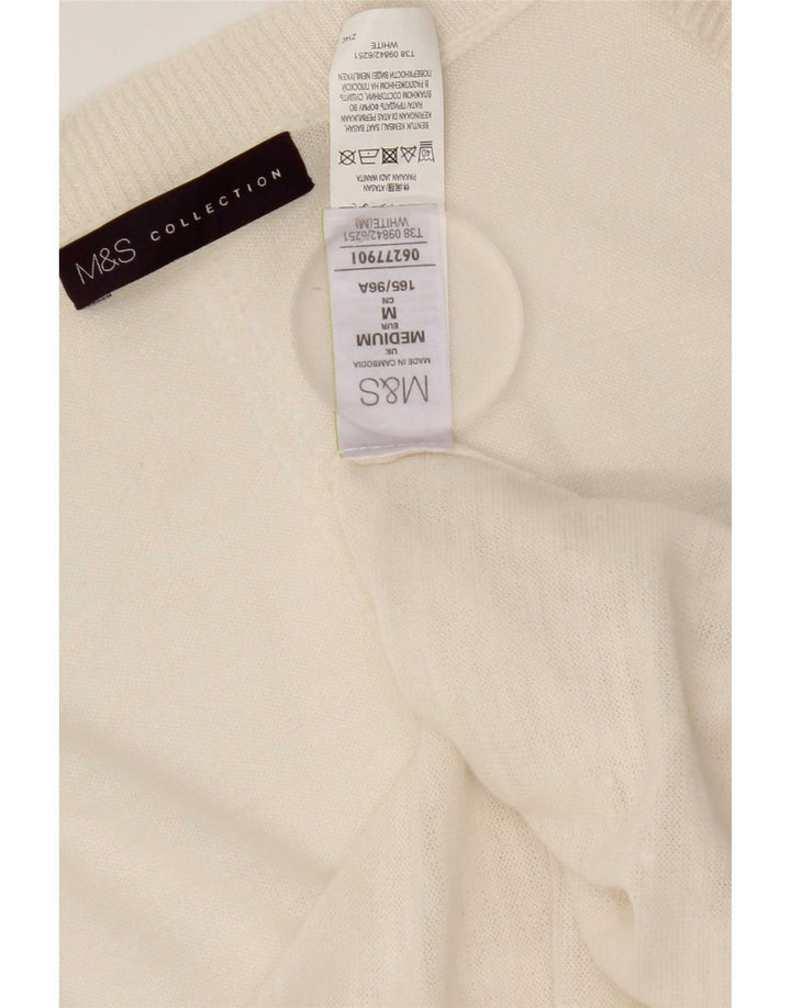 Marks & Spencer Pull cardigan ouvert long pour femme UK 14 Blanc moyen