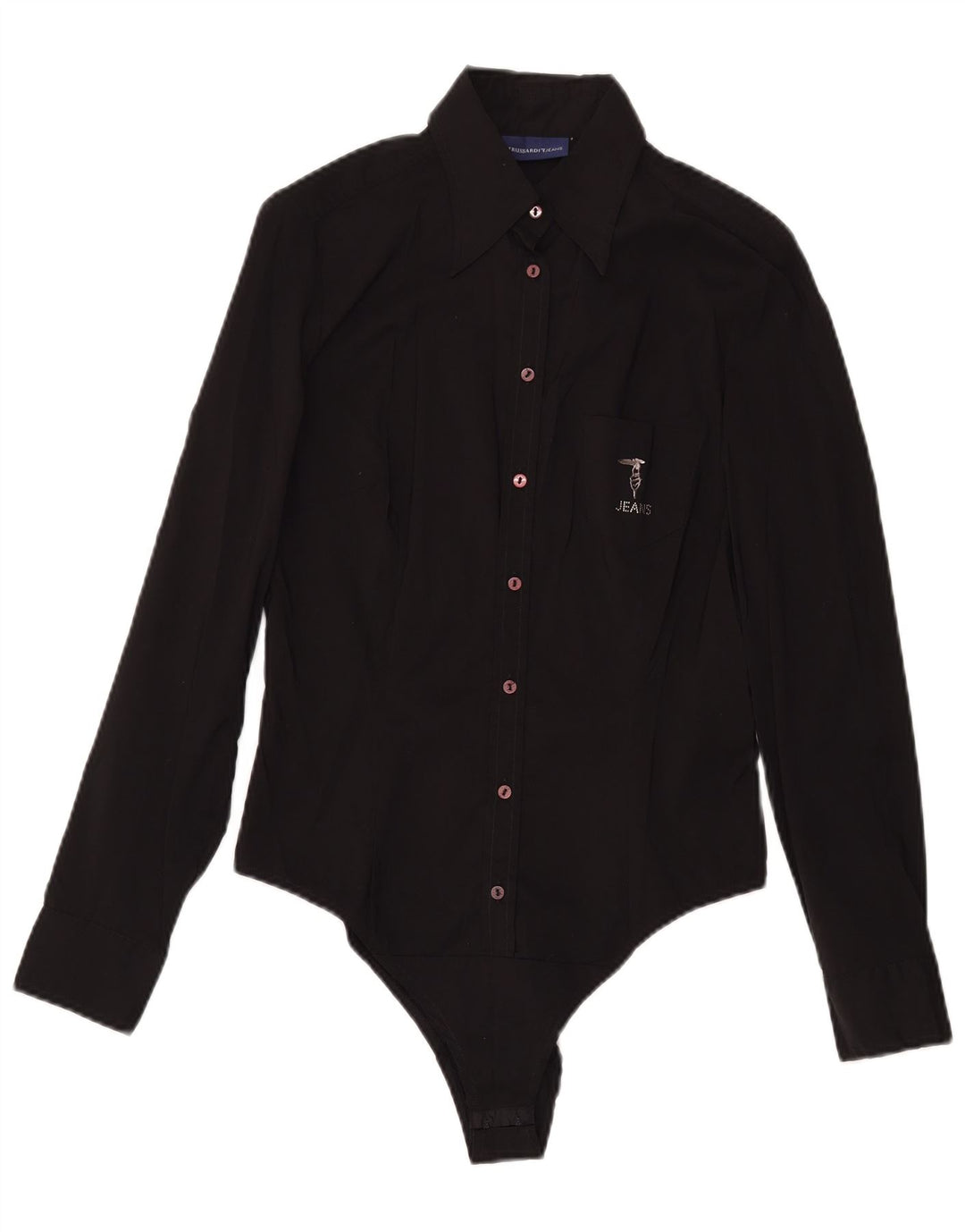 Trussardi Body à Manches Longues Femme UK 12 Coton Noir Moyen