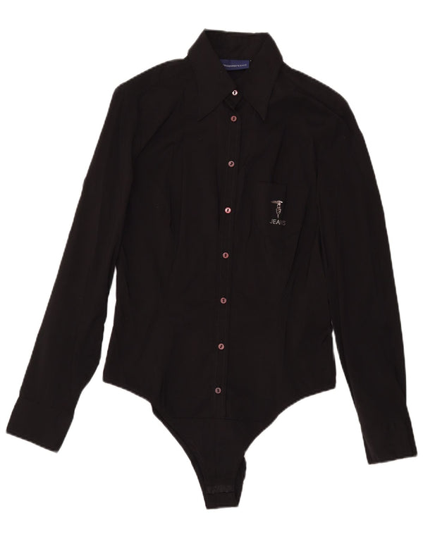 Trussardi Body à Manches Longues Femme UK 12 Coton Noir Moyen