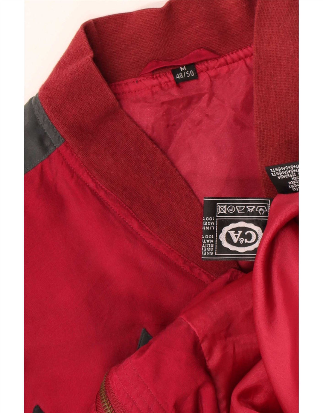 C&A Veste bomber coupe ample pour homme EU 48/50 Rouge moyen Argyle/Soie diamant