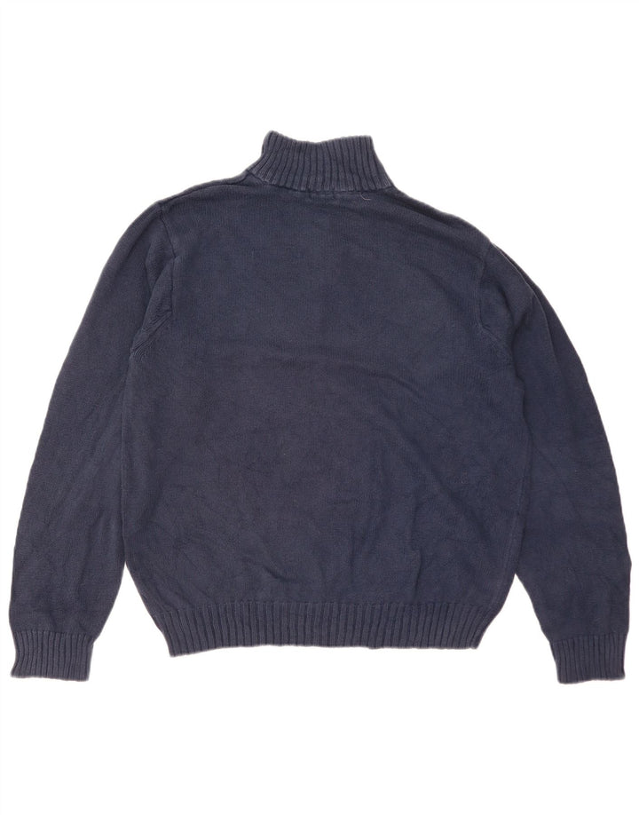 Izod Pull Col Zippé Homme Bleu Marine Moyen Coton